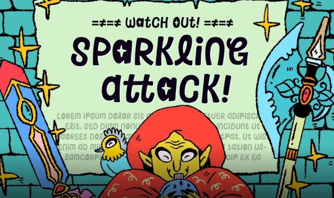 Sparkling Attack! Font