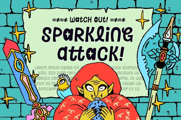 Sparkling Attack Font