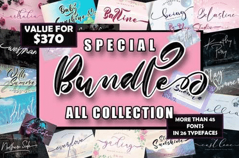 Special Bundle Fonts Collection [45+ Fonts 26 Typefaces]