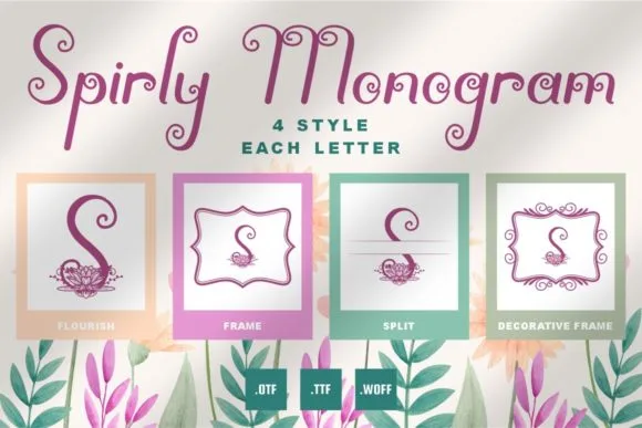 Spirly Monogram Font