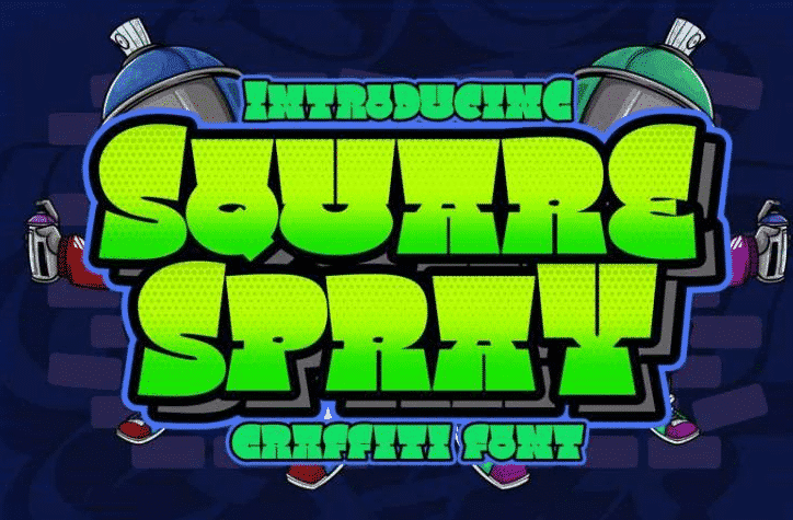 Square Spray Graffiti Typeface Font