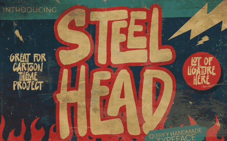 Steelhead - ligature cartoon font