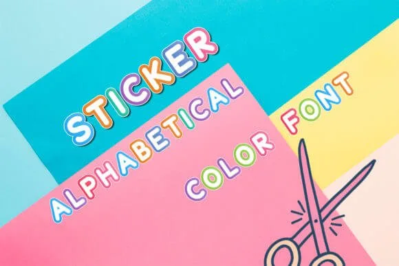 Sticker Alphabetical Font
