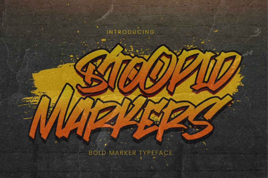 Stoopid Markers Bold Market Typeface