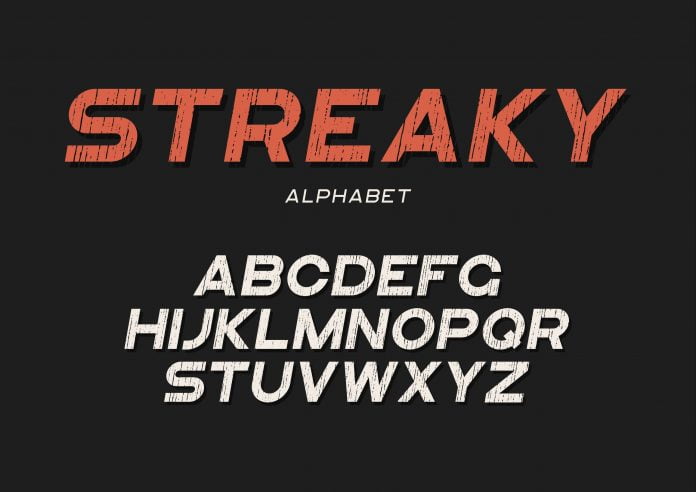 Streaky decorative textured Font