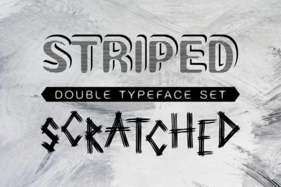 Striped and Scratched Font