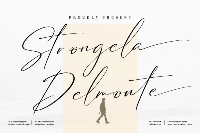 Strongela Delmonte Signature Script Font