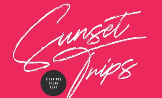 Sunset Trips Signature Brush Handmade Beauty Font