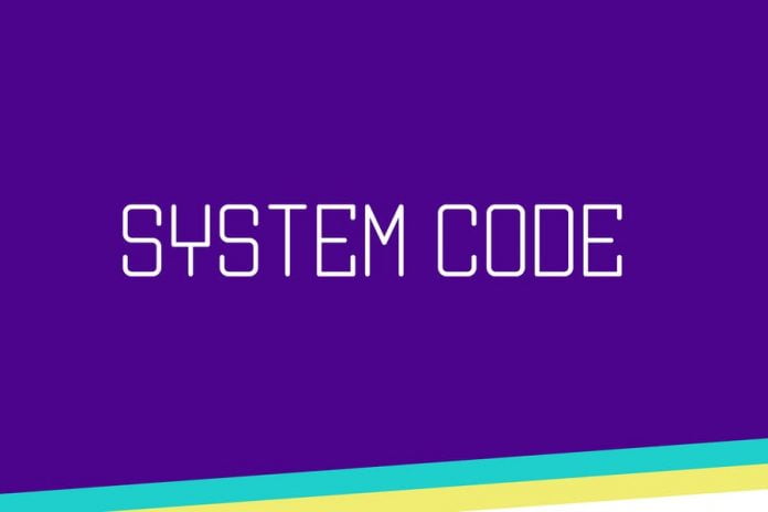 System Code font