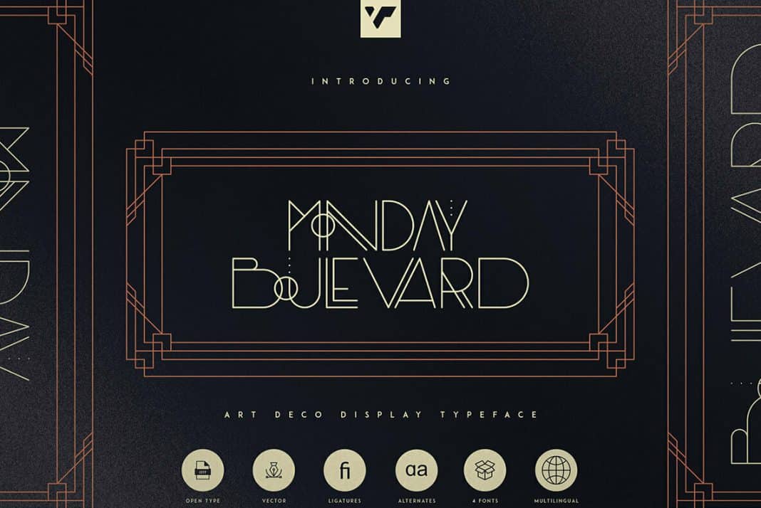 Monday Boulevard Family - Art Deco Typeface Font
