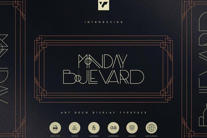 Monday Boulevard Family - Art Deco Typeface Font