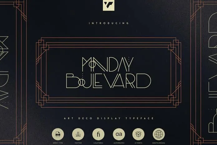 Monday Boulevard Family - Art Deco Typeface Font