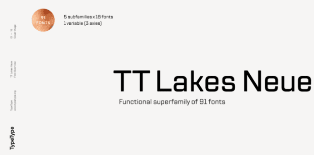 TT Lakes Neue Font Family
