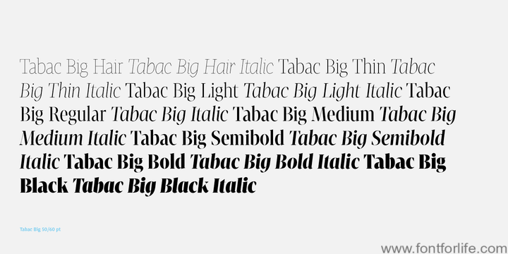 Tabac Big Font Family