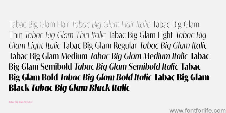 Tabac Big Glam Font Family