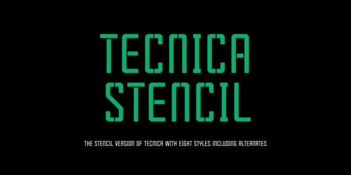Tecnica Stencil Font
