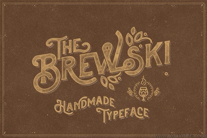 The Brewski Textured Typeface Font