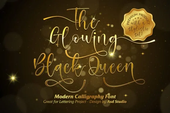 The Glowing Black Queen Font