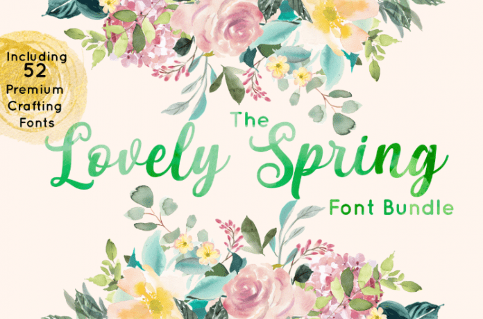 The Lovely Spring Font Bundle - Including 52 Premium Crafting Fonts