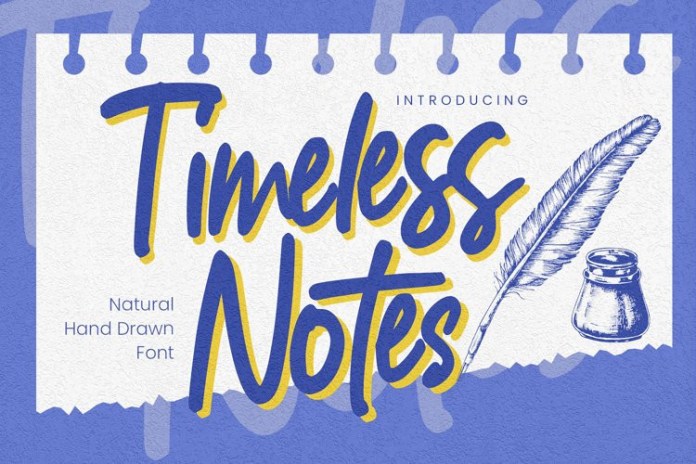 Timeless Notes - Natural Hand Drawn Font