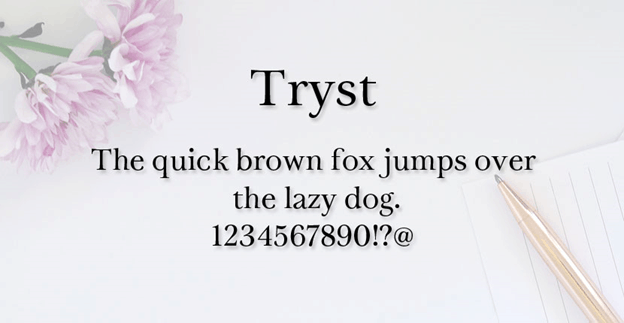 Tryst Regular Font