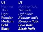 U8 typeface Font