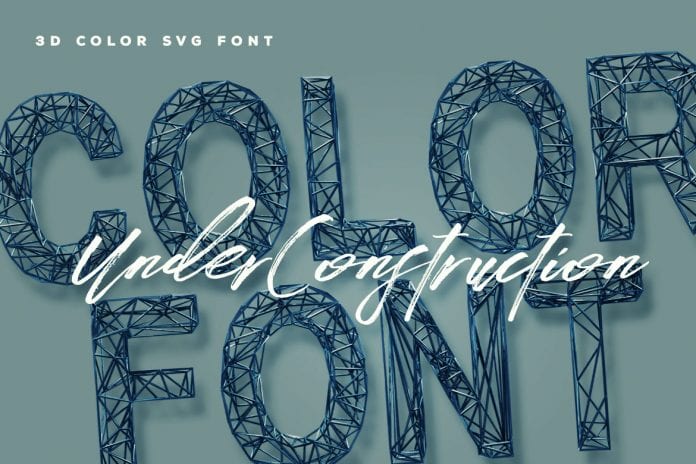 Under Construction 3D Color SVG Font