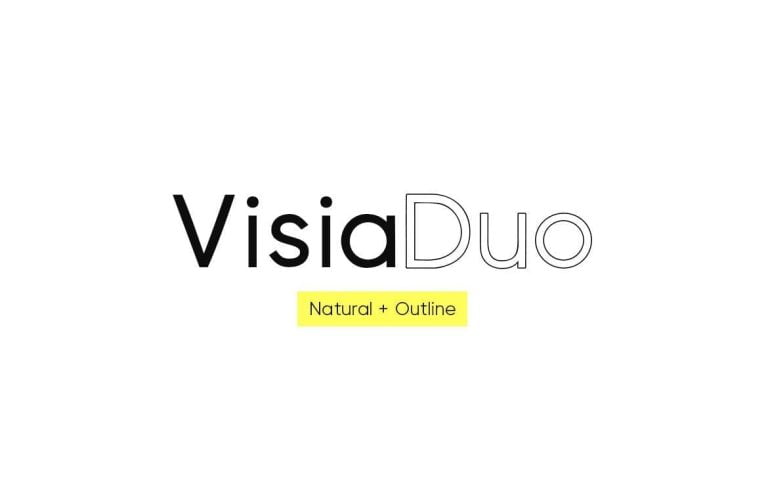 VISIA Duo (Natural & Outline) – Geometric Typeface Font Free Download