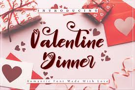 Valentine dinner font