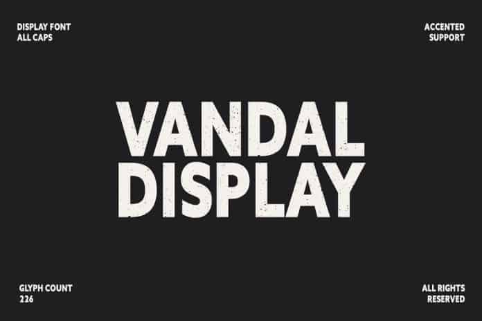 Vandal Display Font All Caps Sans Serif Typeface