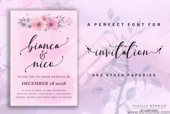 Vanilla Mermaid Beautiful Script Font