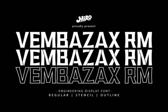 Vembazax RM - Engineering Display Font