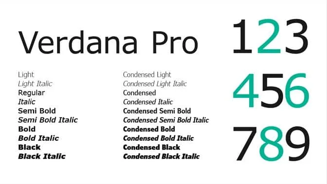 Verdana Pro 6.13 Font