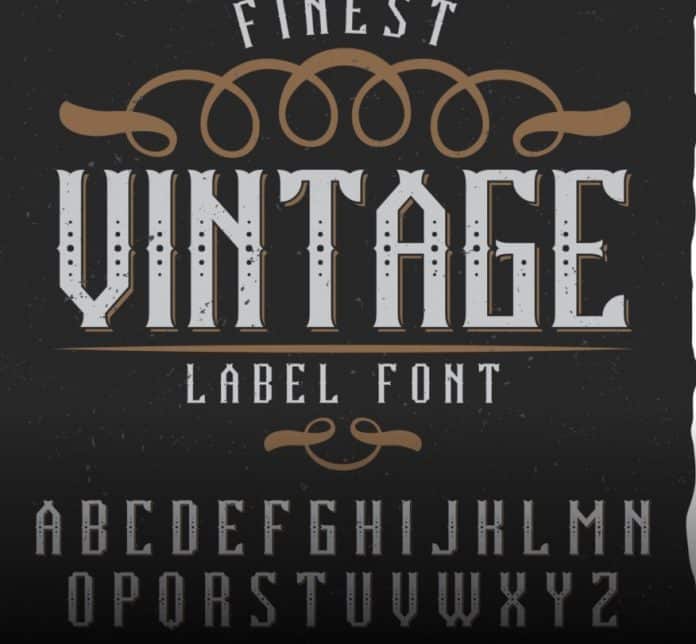 Vintage Classic Look Label Typeface 8 Styles Font