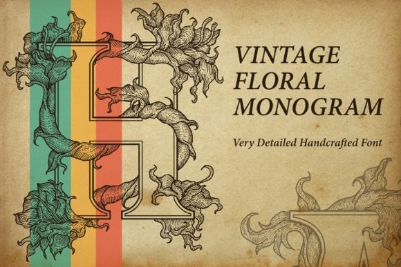 Vintage Floral Monogram Font