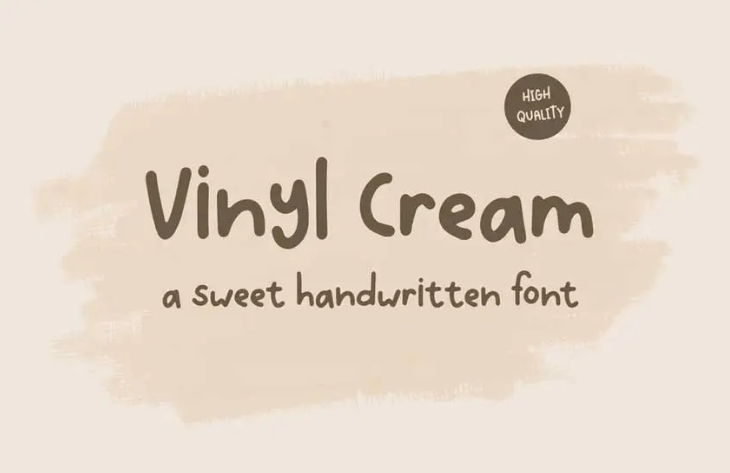 Vinyl Cream - A Sweet Handwritten Font