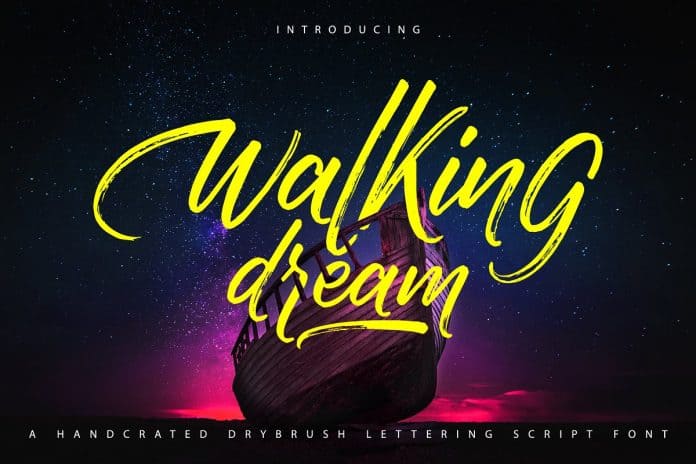 Walking Dream - Handcrafted DryBrush Font