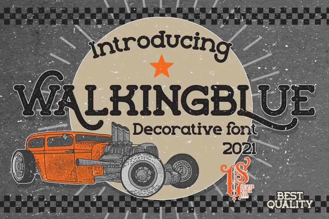 Walkingblue - Retro Rough Font
