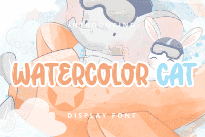 Watercolor Cat Font