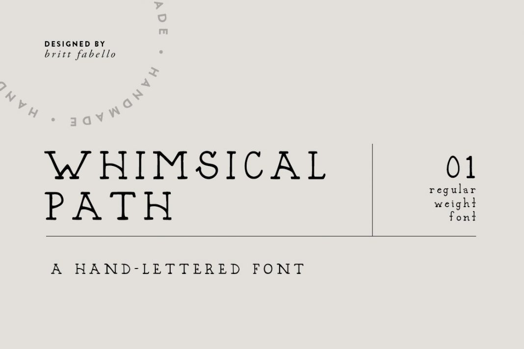 Whimsical Path / Hand Lettered Font Whimsical Path / Hand Lettered Font