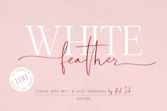 White Feather Duo Font