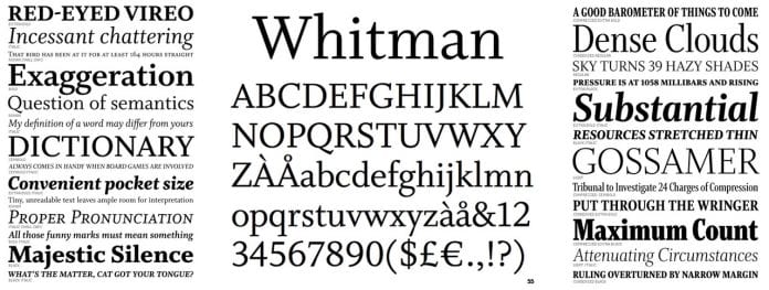 Whitman Font Families