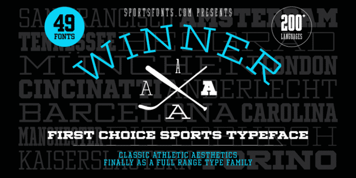Winner Font Family 5 Styles Font