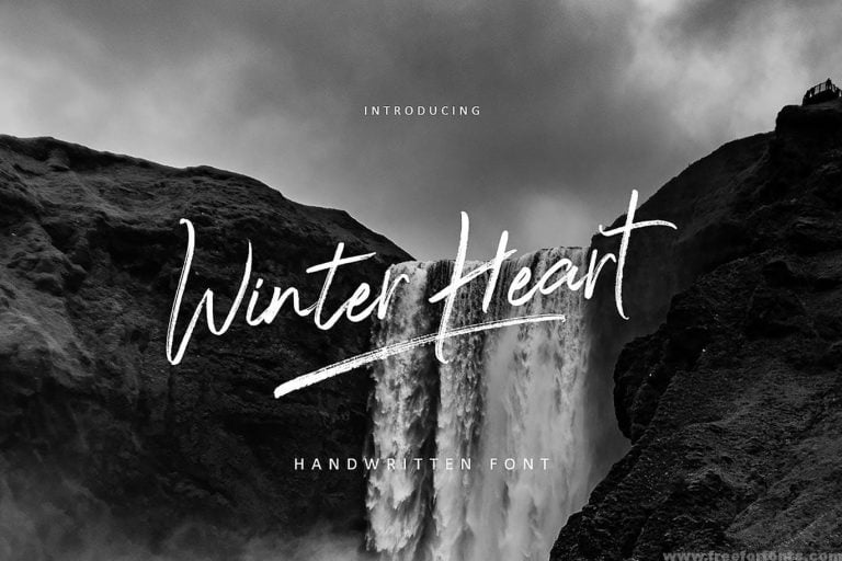 Winter Heart Brush Font Free Download
