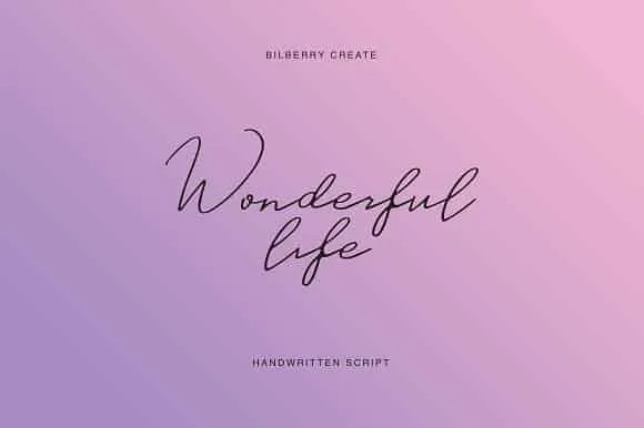 Wonderful life script Font