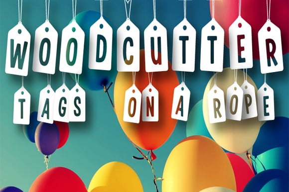 Woodcutter Tags on a Rope Font