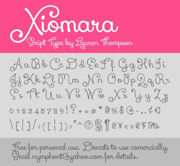 Xiomara font
