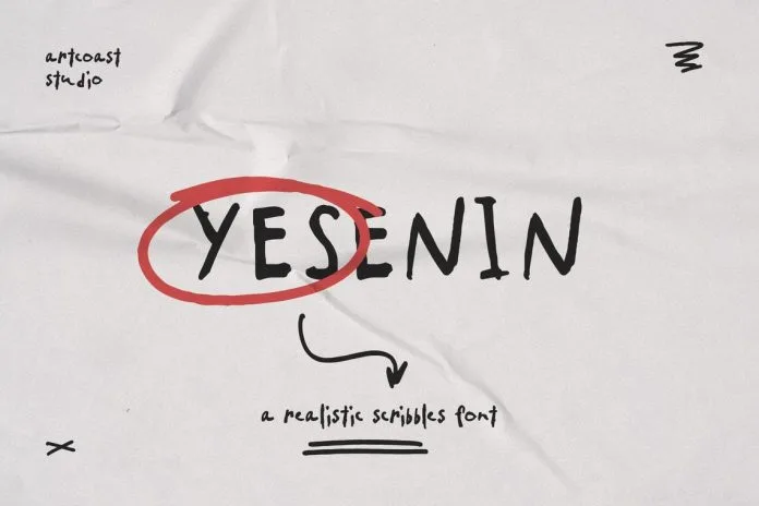 Yesenin Realistic Scribbles Font