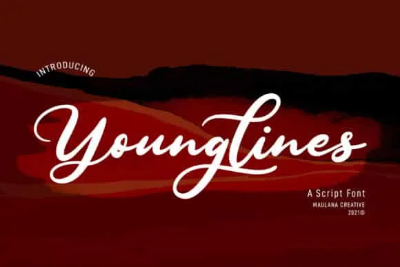 Younglines Script Font Younglines Script Font