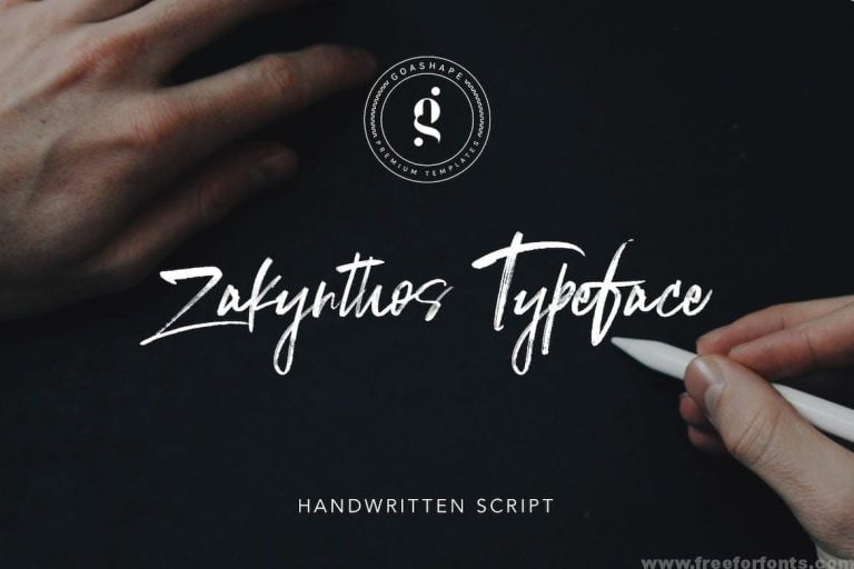 Zakynthos Handwritten Typeface Font Free Download